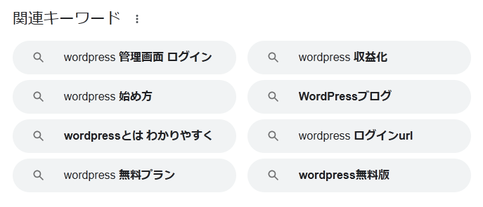 検索エンジンの関連キーワードのビジュアル表現